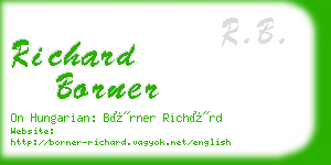 richard borner business card